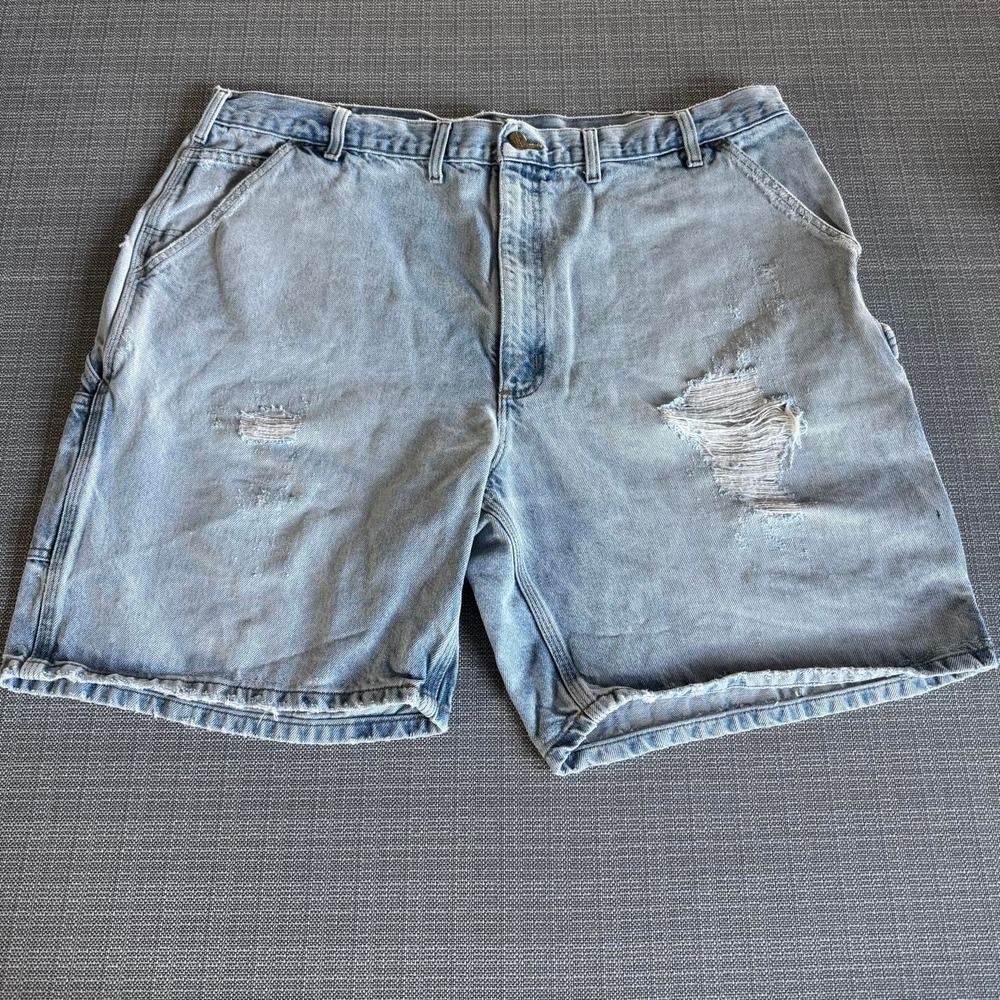 Carhartt distressed blue denim shorts men's  size 44
